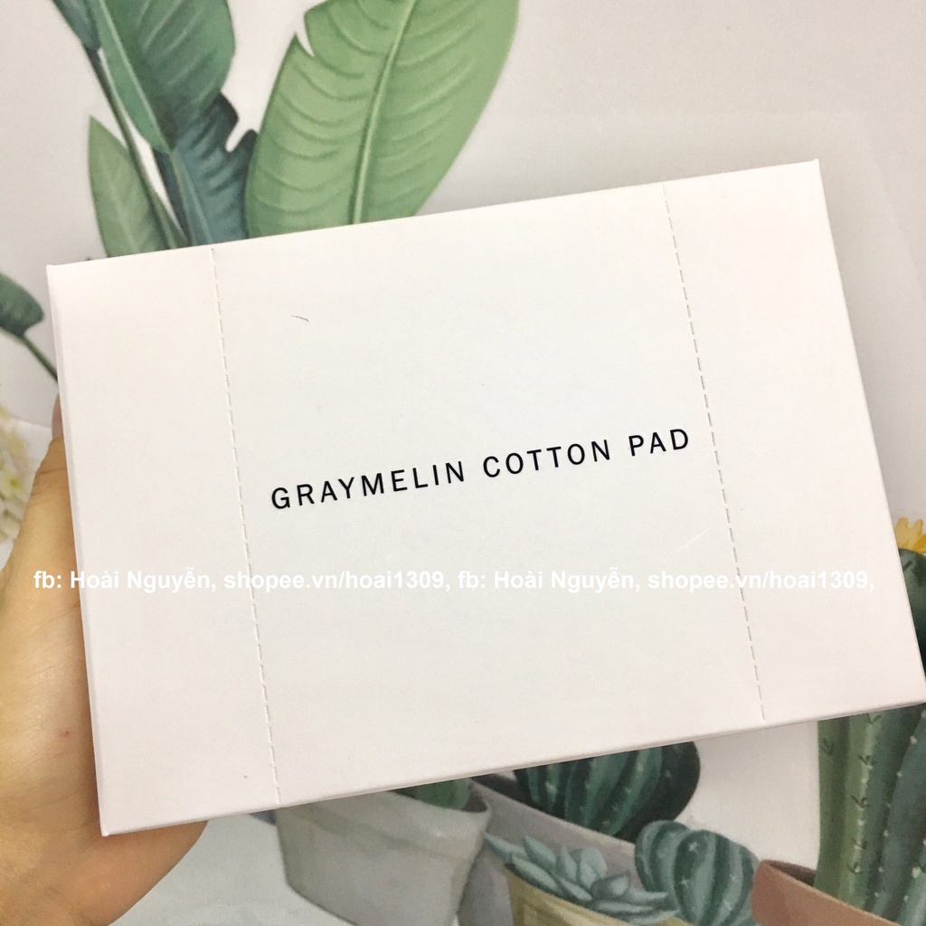 Bông tẩy trang Graymelin, bông cotton tẩy trang không xù lông hộp giấy 60 miếng