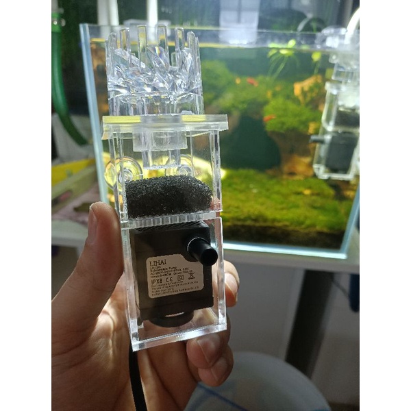 Lọc váng xoay mini ( Chất liệu Acrylic siêu trong ) điều chỉnh 3 cấp độ nuớc
