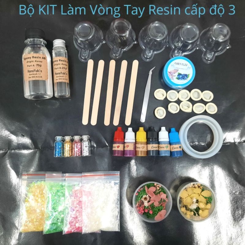 [Resin] Bộ kit làm vòng tay nghệ thuật thủ công Resin