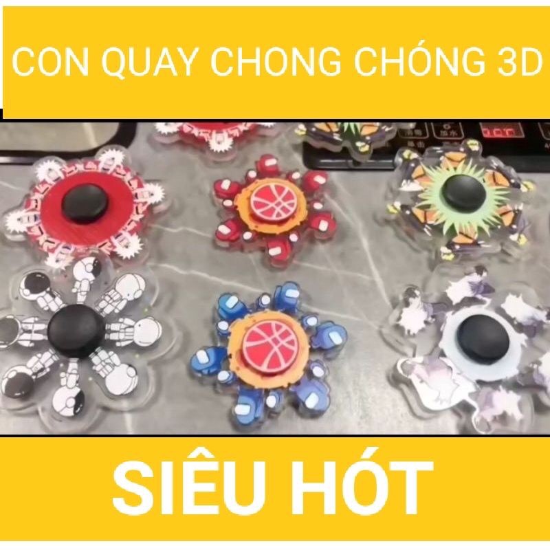 Đồ chơi Con Quay 3D siêu nhân, nhiều hình ngộ nghĩnh, con quay chong chóng 3D