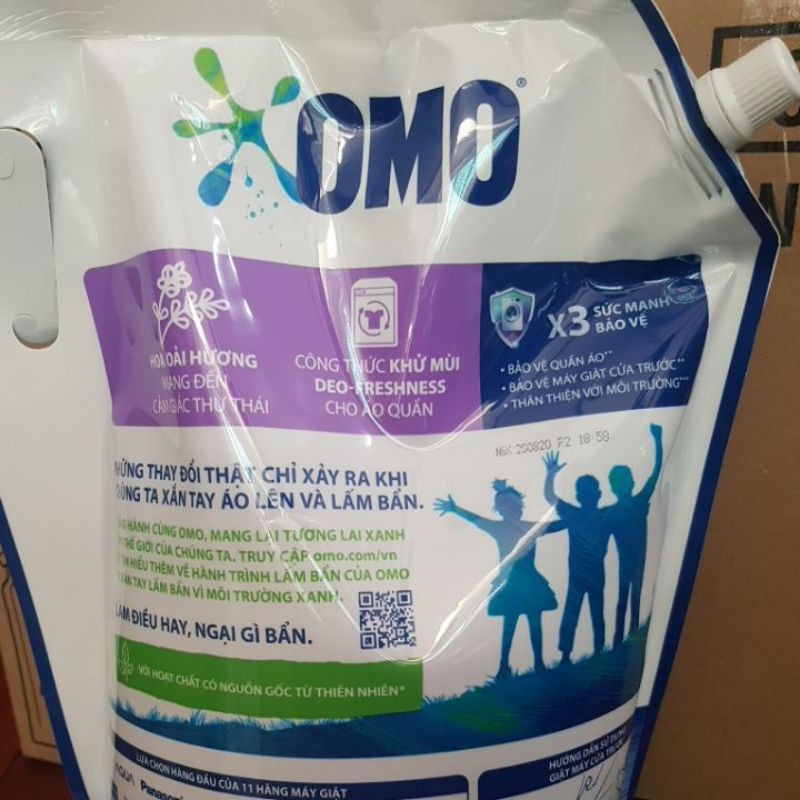 Nước giặt Omo matic Cửa trước túi 3.6kg