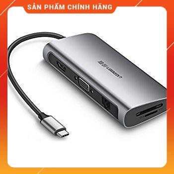 Bộ chuyển đổi USB Type-C sang Hub 2 cổngUSB3.0HDMI,VGA,cổng mạng,đầu đọc thẻ UGREEN 40873 dailyphukien