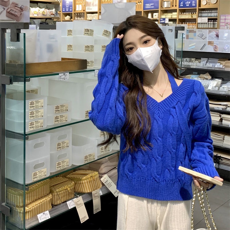 COZOK Áo sweater Tay Dài Dáng Ôm Thời Trang Cá Tính Kiểu Hàn Quốc