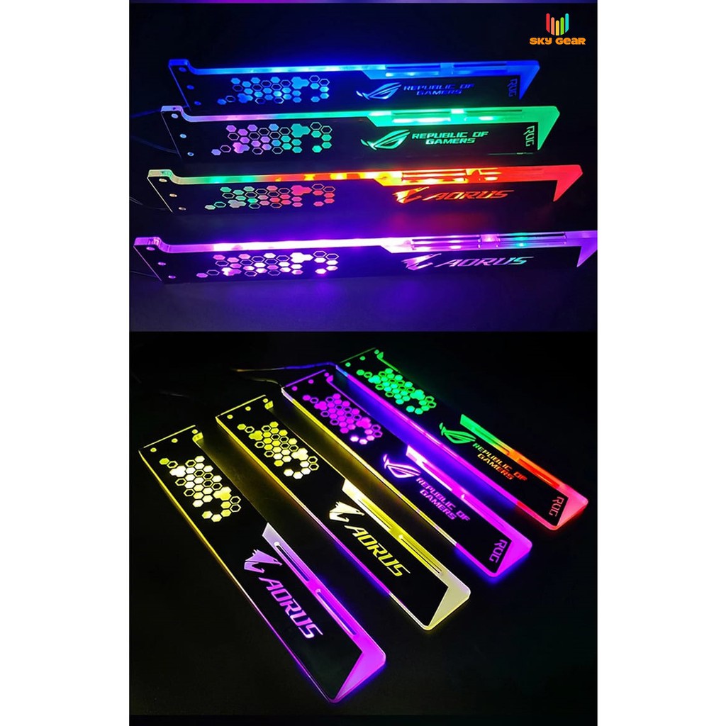 Giá đỡ VGA Coolmoon Led RGB - Logo ROG , AORUS,  Đồng Bộ Hub Coolmoon