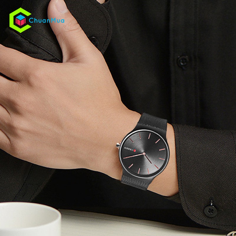 Đồng hồ Nam CURREN 8256 Chống Nước 3ATM Mặt 40x45mm - DHA484 CR8256