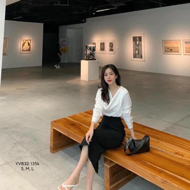 Chân váy bút chì dáng dài xẻ sau vnxk☘️Chân váy bút chì lưng cao khoá giọt lệ☘️freeship