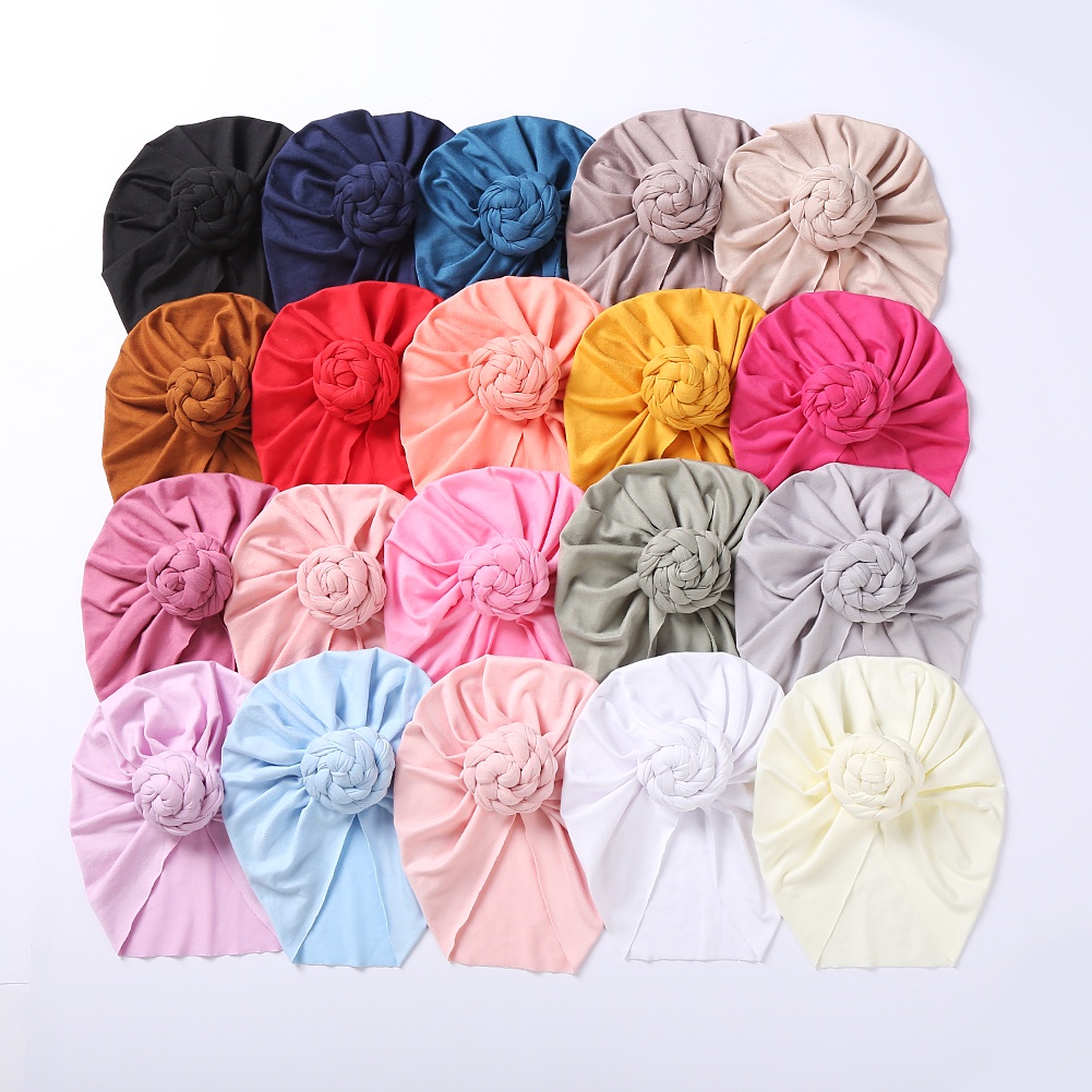 1 Mũ Beanie Cotton Mềm Mại Màu Trơn Thời Trang Thu Đông Cho Bé
