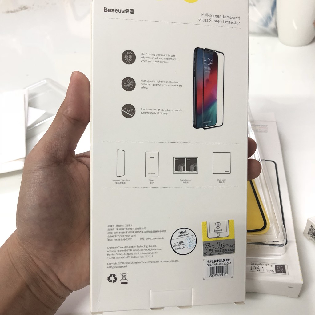 Kính cường lực tràn màn hình iPhone chính hãng Baseus, đã có iphone 11 mới nhất