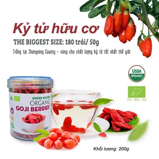 kỉ tử hữu cơ- kỉ tử khô hữu cơ ninh hạ 200g green nature