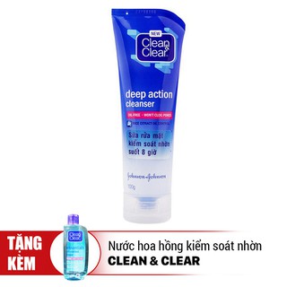 Sữa Rửa Mặt Kiểm Soát Nhờn Suốt 8h Clean & Clear (100g) tặng nước hoa hồng kiểm soát nhơn 50ml