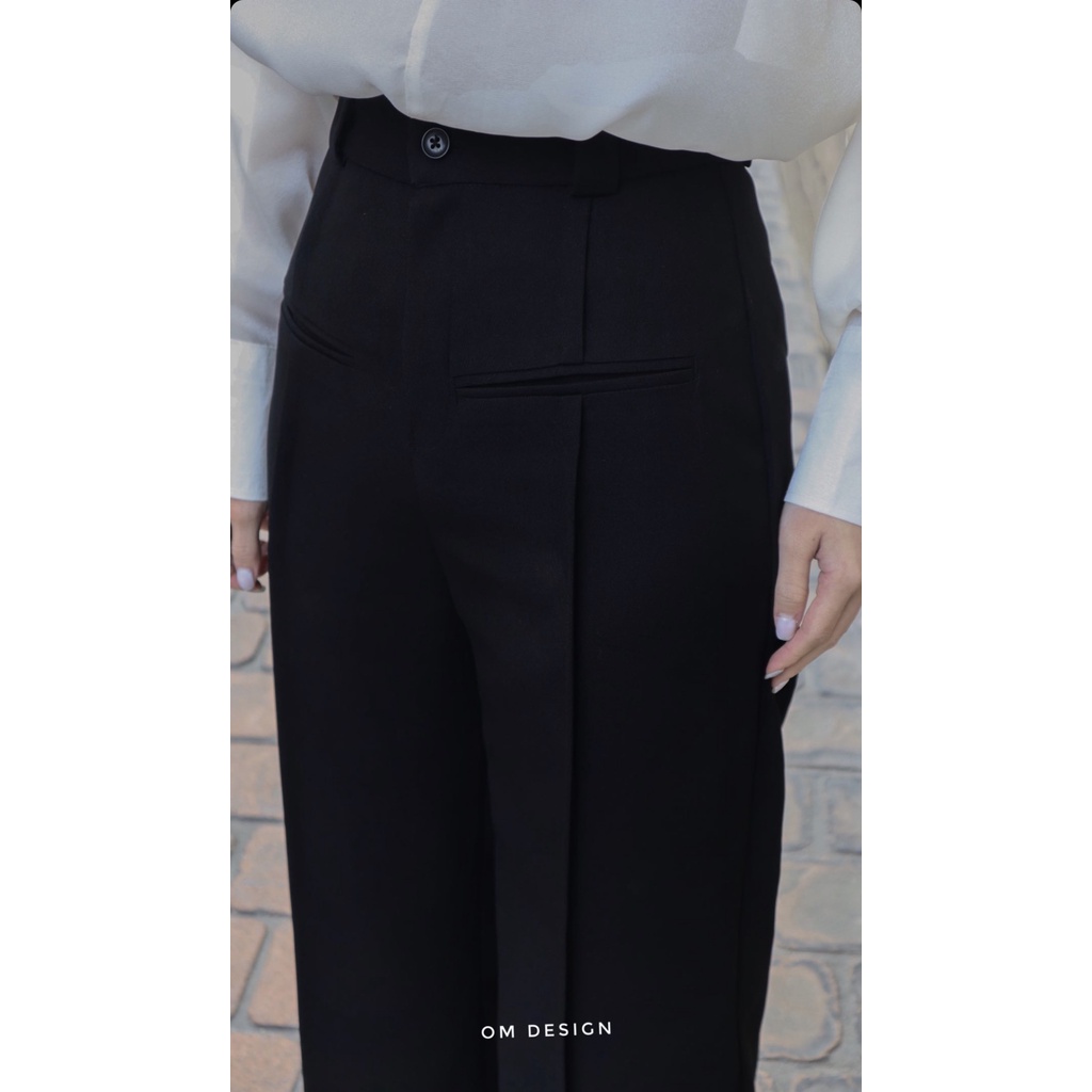 Chaebon pants - Quần dài ống suông đứng có gân