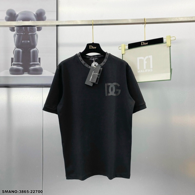 Áo T-SHIRT nam DG phối chữ viền cổ -Áo phông nam DG hàng SPF