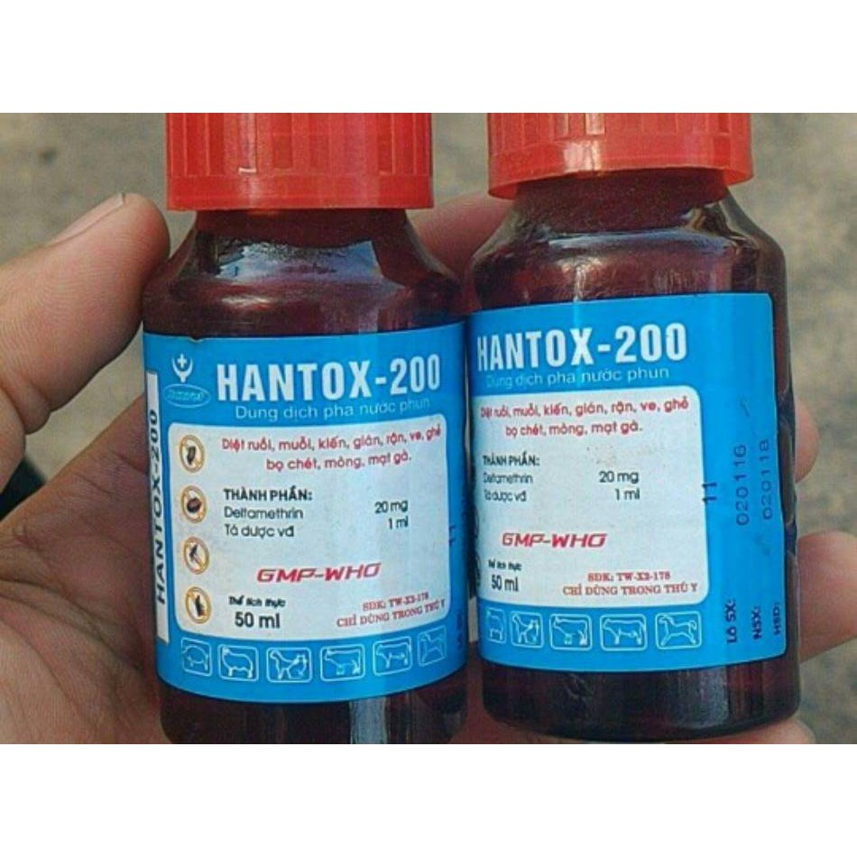 Hantox 200- thuốc phòng trị ký sinh trùng ve rận bọ chét