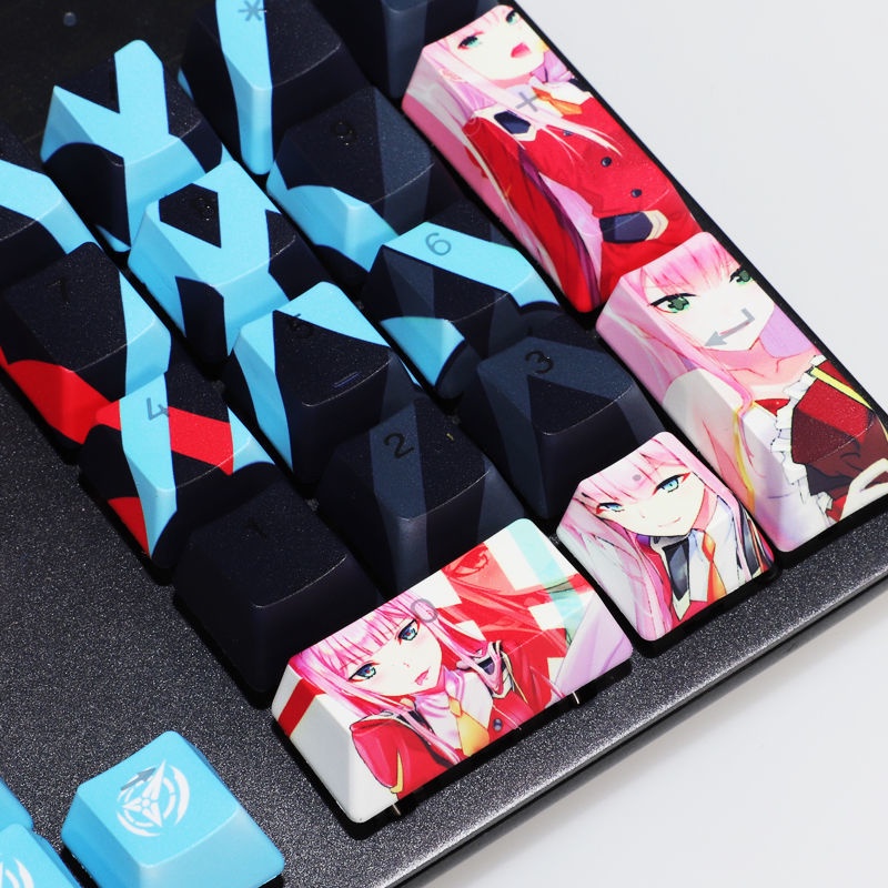 Zero Two Keycap Cherry Profile DARLING trong anime FRANXX Theme PBT Dye thăng hoa keycaps cơ học