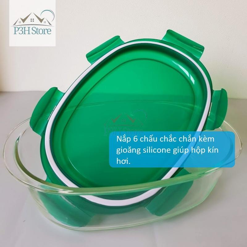 Hộp thủy tinh chịu nhiệt Lock&Lock dung tích 4L với 5 màu nắp tặng kèm túi giữ nhiệt LLG890