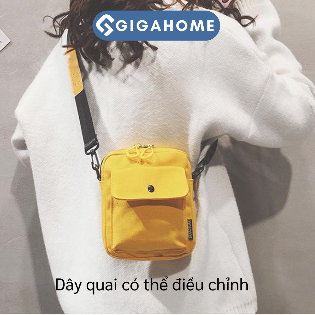 Túi Đeo Chéo Mini Vải Canvas Unisex Có Lỗ Thông Tai Nghe GIGAHOME Siêu Hot 7316