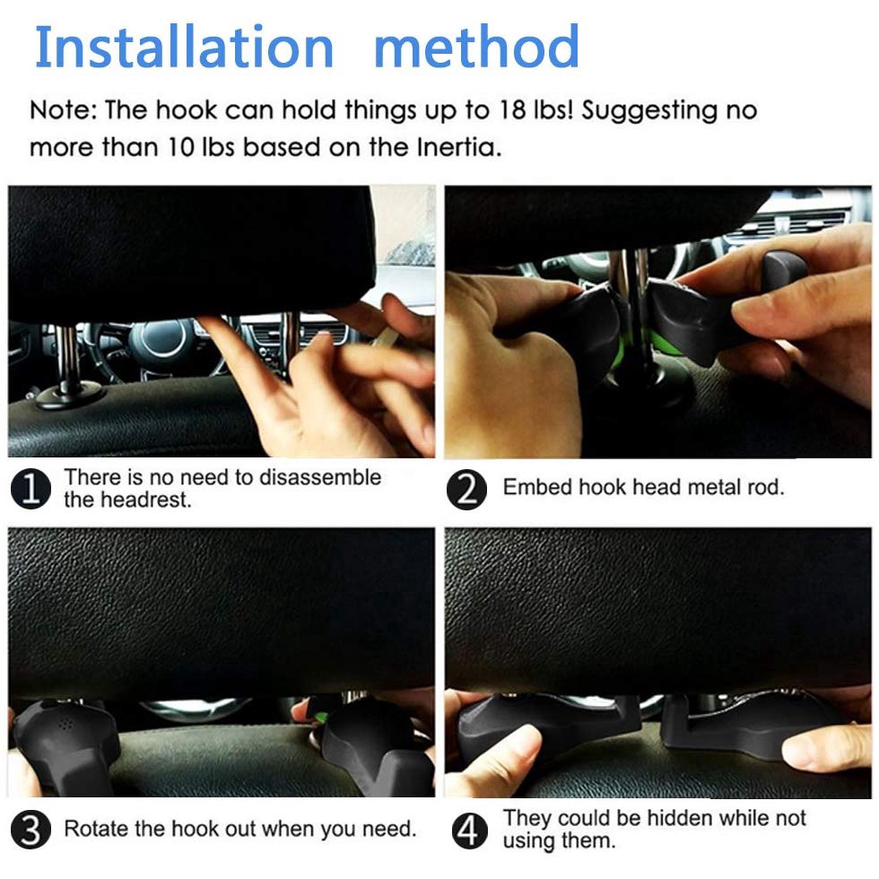 Bộ 2 Móc Treo Đồ Sau Ghế Xe Hơi