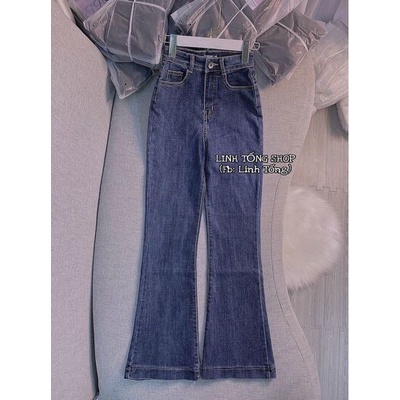 Quần Jeans ống loe trơn may gấu hàng đẹp