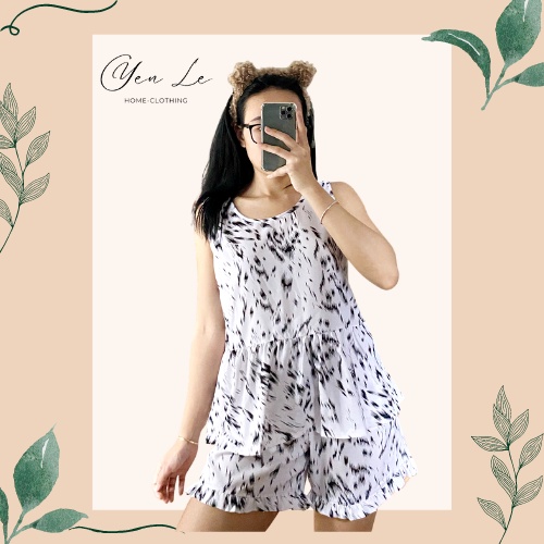 Đồ bộ lụa SÁT NÁCH + QUẦN ĐÙI Trắng mặc nhà