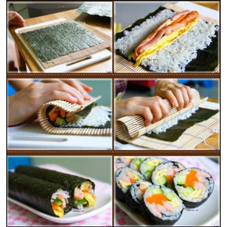 Gói 50 lá Rong biển cuộn cơm sushi nori / gimbap / kimbap (lá dày, không rách). Hàng nhập khẩu. Dùng làm món Nhật, Hàn