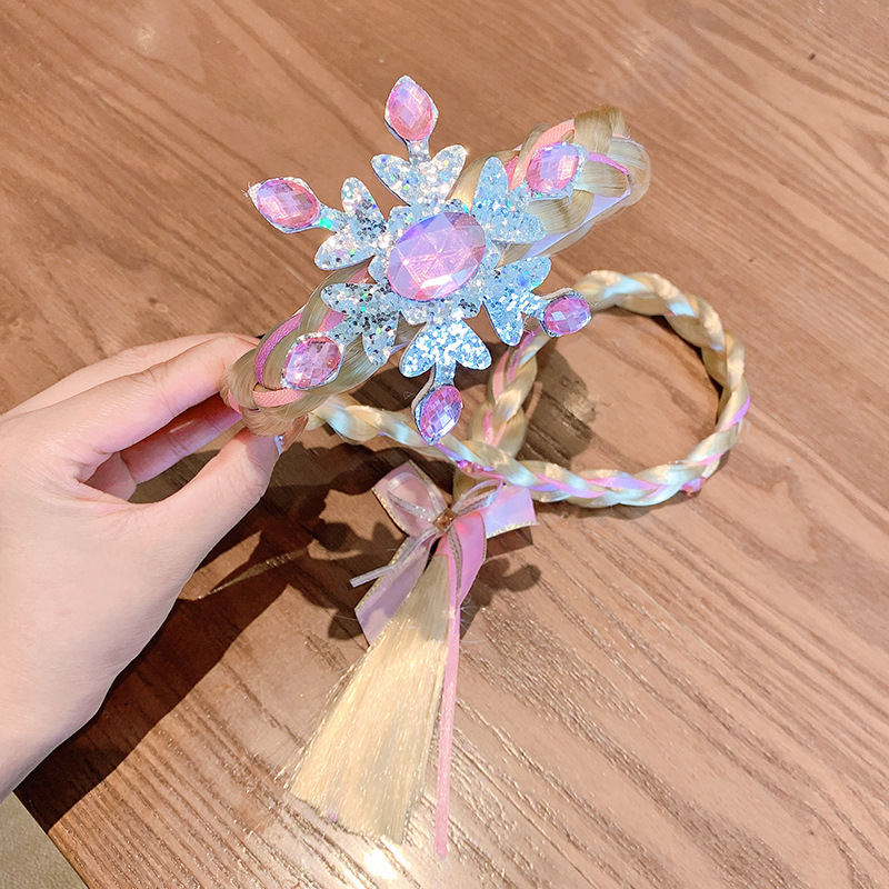 Băng Đô Tóc Giả Thắt Bím Xinh Xắn Cho Bé Gái