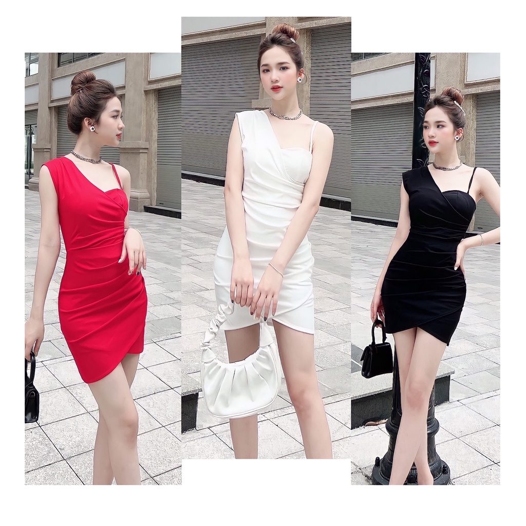 Đầm cúp ngực dây sang chảnh, quyến rũ. Váy ôm body đi tiệc trẻ trung, cao sang Size từ 40 - 65kg. Màu Đen - Trắng - Đỏ