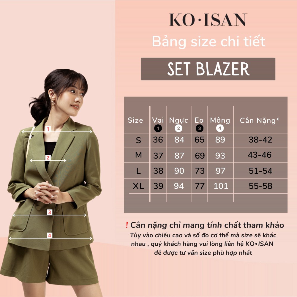 [Mã FAMALLT5 giảm 15% đơn 150k] Áo blazer và quần short nữ KO-ISAN thời trang công sở SV121 | BigBuy360 - bigbuy360.vn