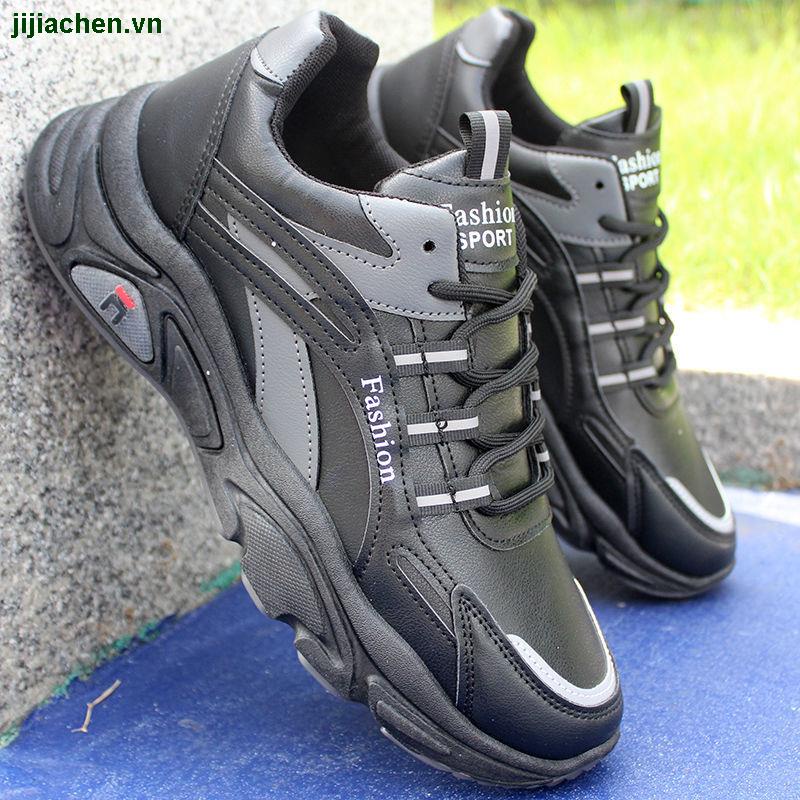 Giày thể thao trắng cổ thấp khử mùi thoáng khí chống thấm nước thời trang thu đông cho nam