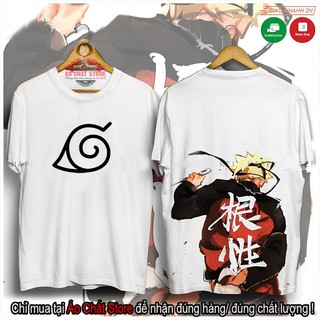 (SIÊU PHẨM) Áo thun Uzumaki Naruto làng lá thư pháp cực đẹp  - Áo NARUTO mẫu mới NT16