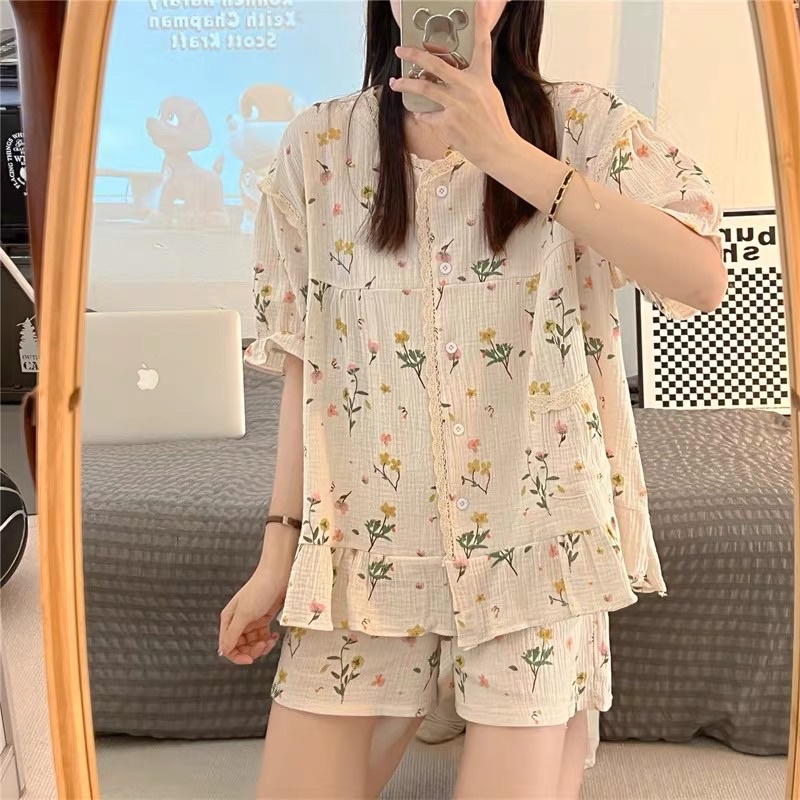 Bộ Ngủ Big Size Đũi Nhăn Siêu Dễ Thương Hàng Quảng Châu Cao Cấp
