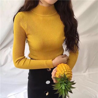 Áo len cổ 3 phân chất len gân đẹp