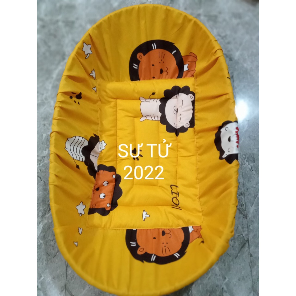 Bọc Lót Nôi Tre Đặt Nằm Võng Cho Bé, Vải Cotton Thiết Kế Chuẩn Size 100x60,90x60,85x55