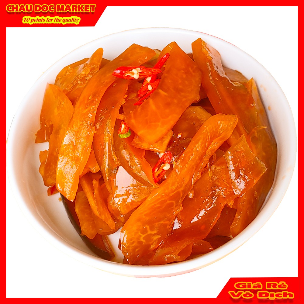 Đu Đủ Mắm Nguyên Miếng Chưa Trộn Đã Ngâm Nước cốt Mắm Thơm Ngon Hủ 500gr