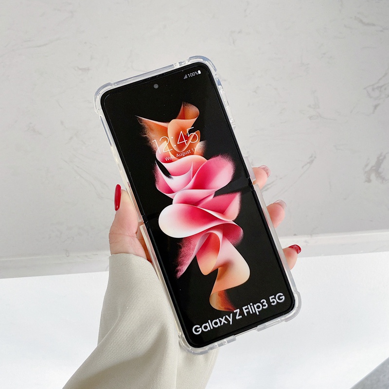Ốp Điện Thoại TPU Mềm Trong Suốt Chống Rơi Cho Samsung Flip5 4 ZFlip 4 z Flip3 Flip 3