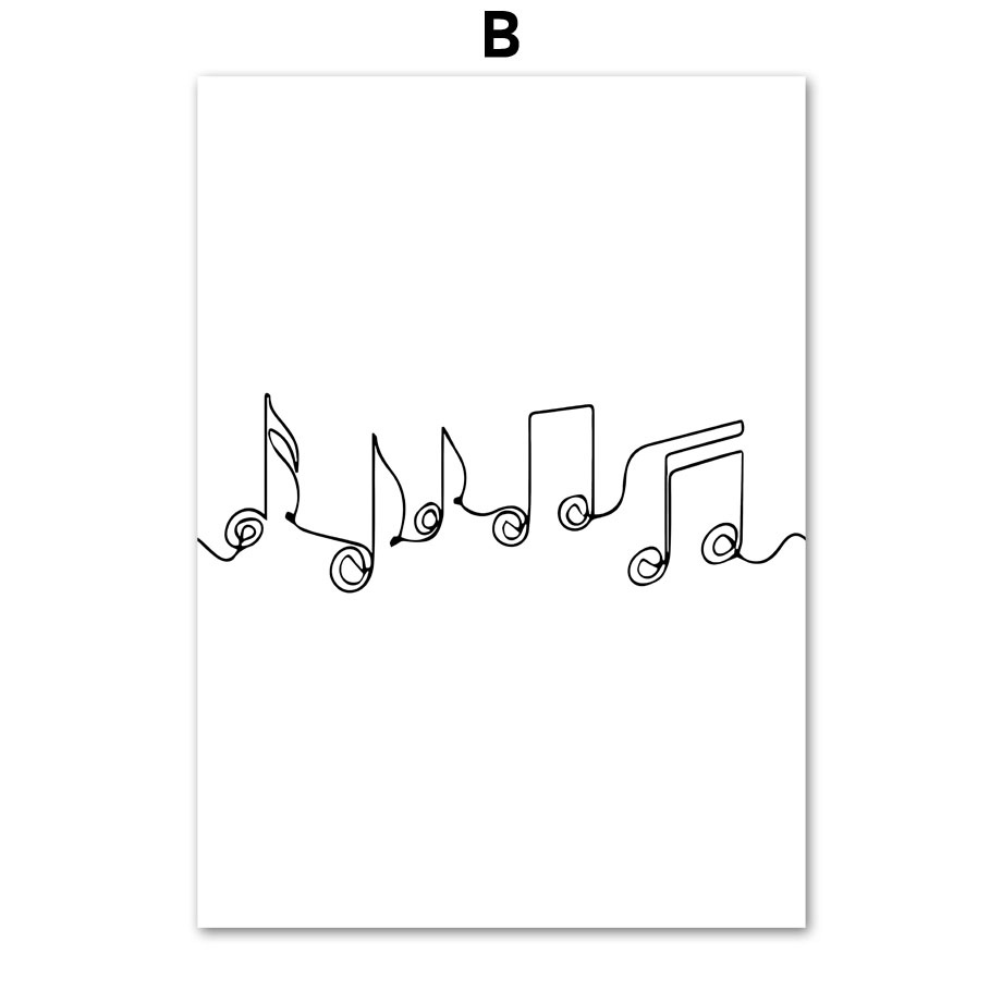 Tranh Vải Bạt Treo Tường In Hình Đàn Piano/Violin Màu Trắng Đen Phong Cách Bắc Âu Trang Trí Phòng Khách