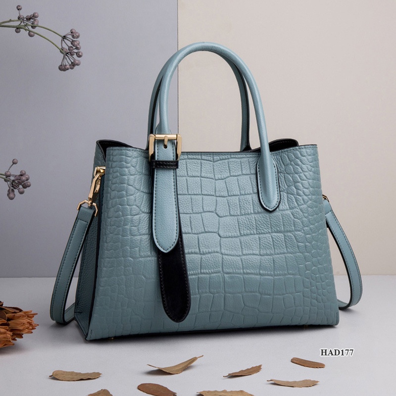 Samdo: Balo kiêm túi xách nữ da thật cao cấp  - Chính hãng Huada - dập vân sang trọng công sở đi chơi đi làm HAD177