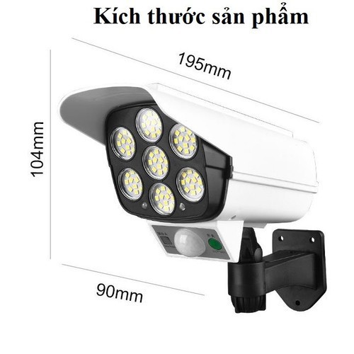 Đèn Giả Camera Chống Trộm Năng Lượng Mặt Trời-Chống Nước-Có Điều Khiển Cảm Biến-Tiết Kiệm Điện.