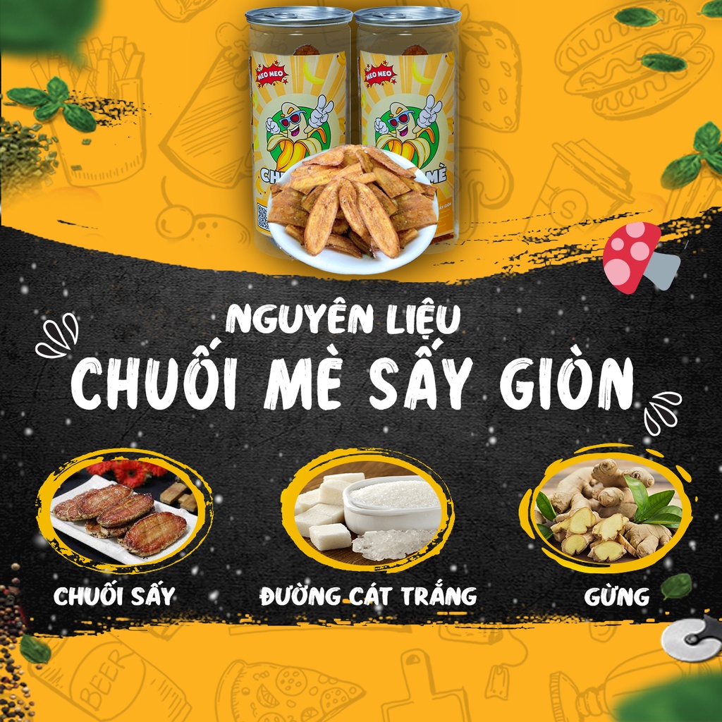 Chuối Sấy Mè Gừng Giòn Tan 260Gr Tiệm Ăn Vặt MeoFood thơm ngon đậm vị
