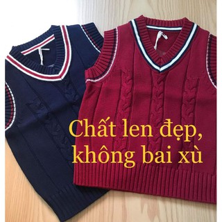 Áo gile len cổ tim phong cách Hàn Quốc cho bé trai, hàng QCCC, chất mịn đẹp
