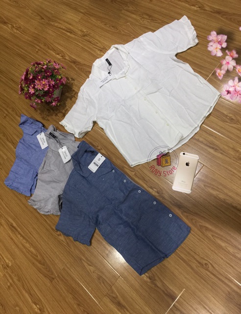 🌷Áo sơmi linen xuất đẹp Shojooo