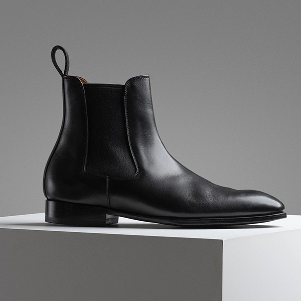 Giày da nam Chelsea boots da bò đế phíp bảo hành 12 tháng Tặng phụ kiện (Hộp + Lót )