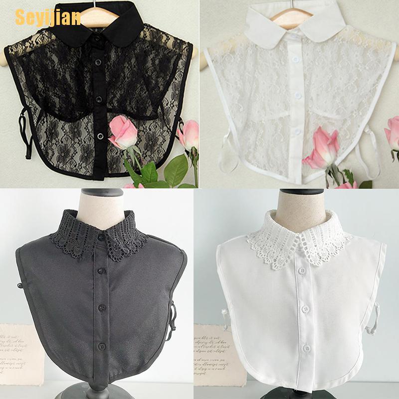[SEY] Áo Sơ Mi Giả Cổ Búp Bê Có Thể Tháo Rời Phong Cách Vintage Mùa Đông Cho Nữ