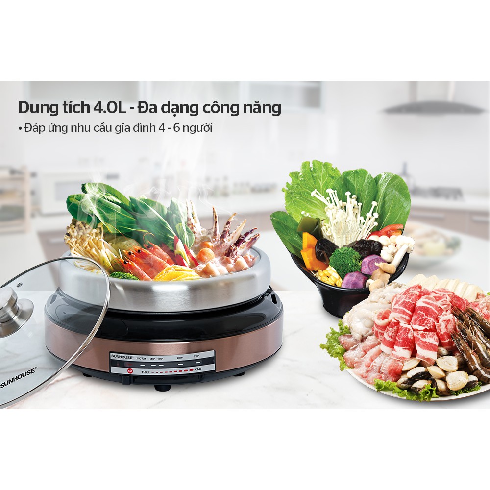 Bếp nồi lẩu điện đa năng Sunhouse SHD4526 - Hàng chính hãng
