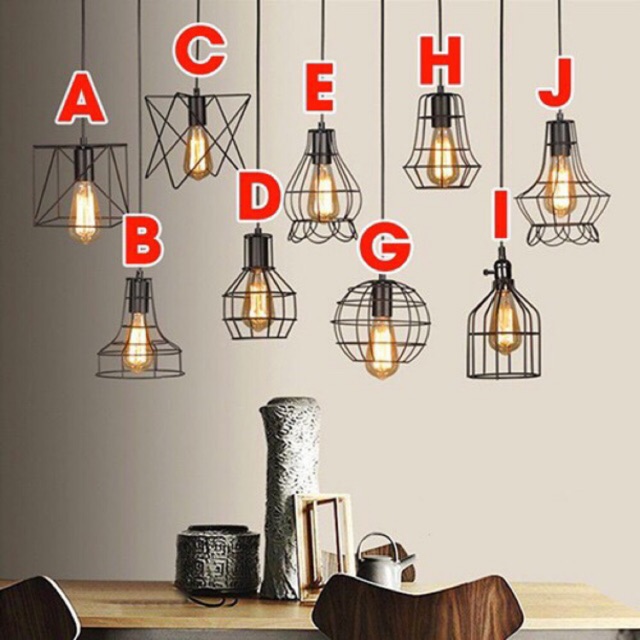 Đèn Thả: Mẫu Đèn Thả Rọ Sắt Trang Trí Nhiều Kiểu Dáng ( Giá Chưa Bao Gồm Bóng Khách Nhé)