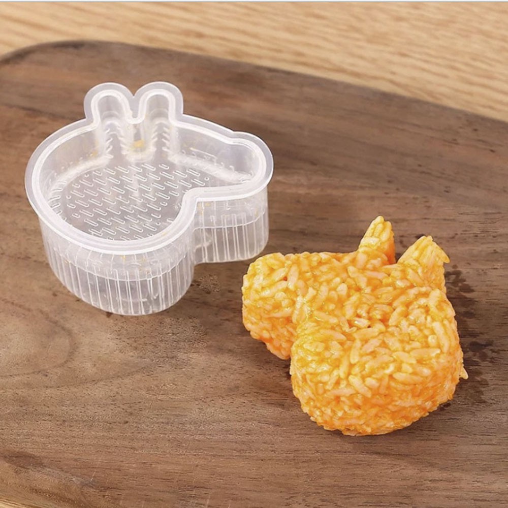Set 6 khuôn làm cơm nắm rong biển thiết kế thủ công trong suốt dễ thương cho bé