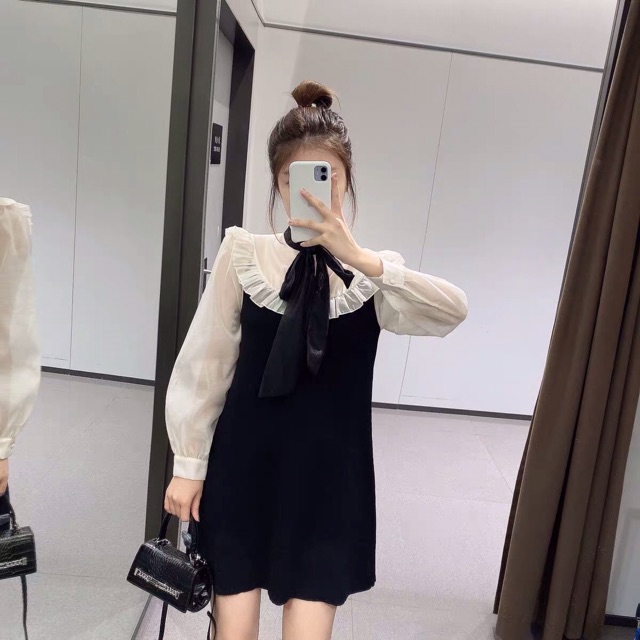 Váy phối voan tơ