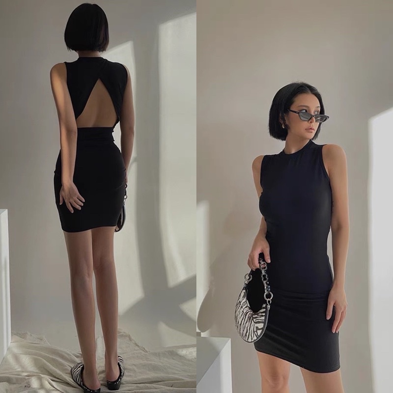 ĐẦM BODY ĐEN CUT OUT LƯNG SÁT NÁCH