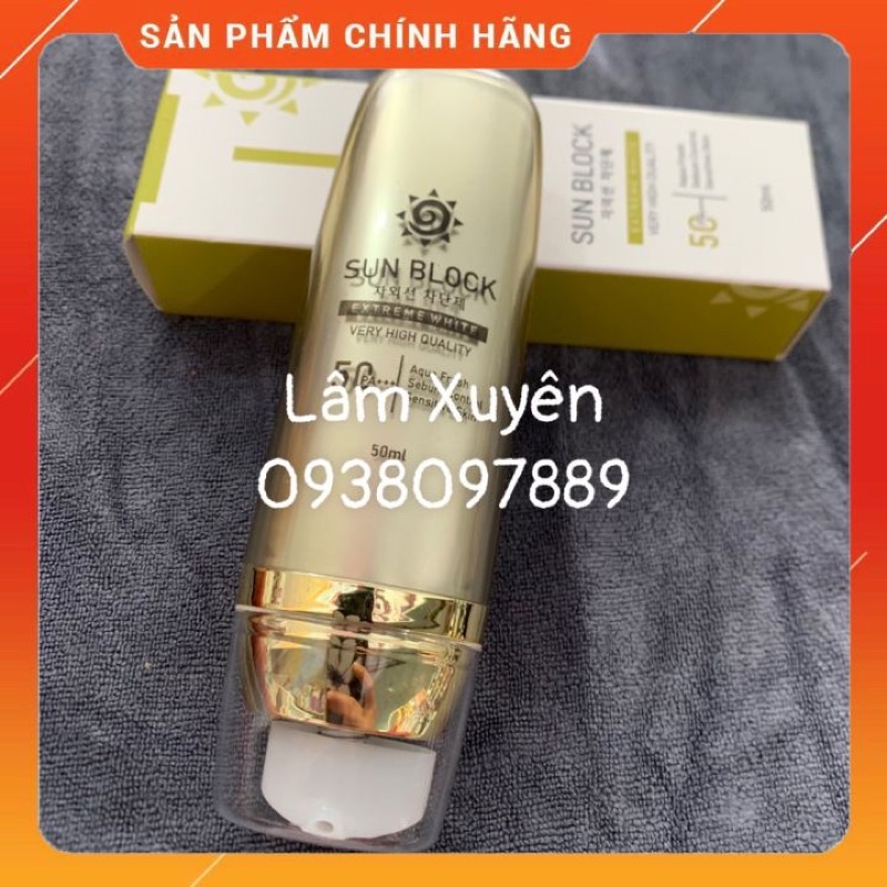 Kem chống nắng UV sunblock SPF 50 Pa+++ 50ML 😍 FREESHIP 😍cung cấp dưỡng chất , lớp lót nâng tông , che phủ khuyết điểm