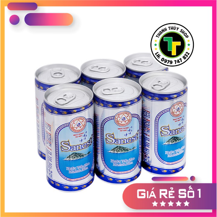 Combo 06 lon - Yến sào Khánh Hòa không đường kèm túi quà sang trọng thích hợp biếu tặng loại 190ml | BigBuy360 - bigbuy360.vn