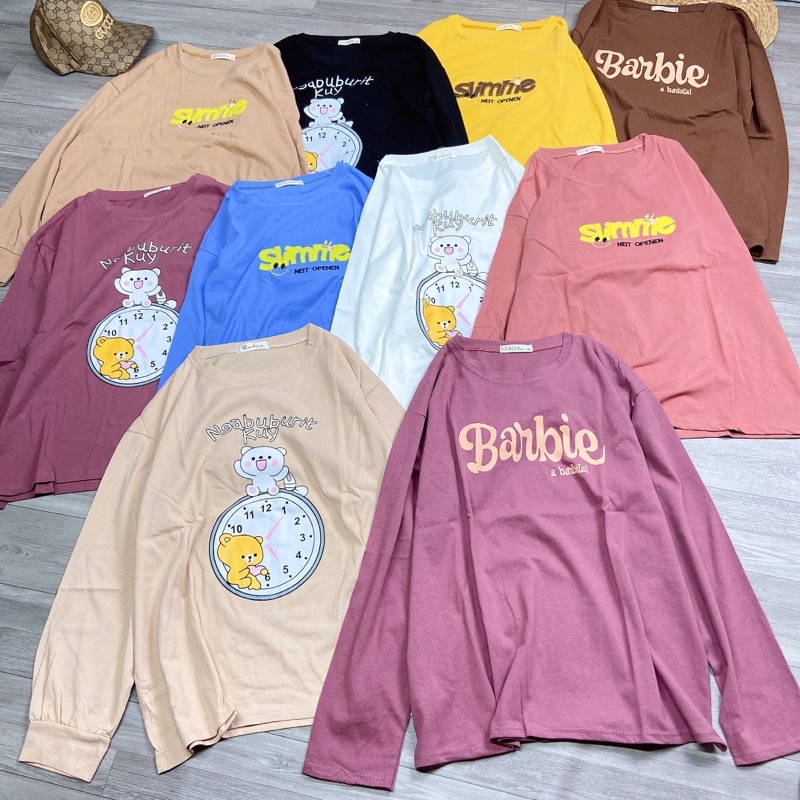 Áo Phông Dài Tay Áo Thun Cotton Khô Form Thụng Tay Dài